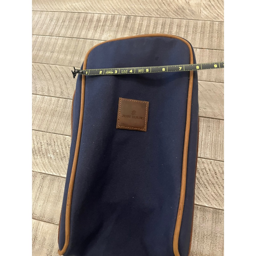 Jon Hart Navy Canvas Leather Toiletry Bag Travel Kit Valero Benefit Logo